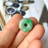 A-Grade Natural Moss on Snow Jadeite Bagel Piece No.172128