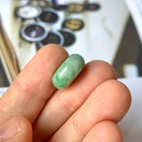 A-Grade Natural Moss on Snow Jadeite Bagel Piece No.172128
