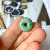 A-Grade Natural Moss on Snow Jadeite Bagel Piece No.172128