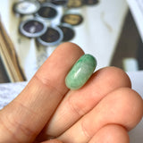 A-Grade Natural Moss on Snow Jadeite Bagel Piece No.172128