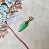 A-Grade Natural Moss On Snow Jadeite Leaf Charm No.170705