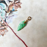 A-Grade Natural Moss On Snow Jadeite Leaf Charm No.170705