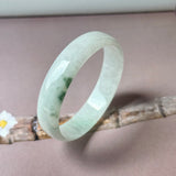 52.5mm A-Grade Natural Floral Jadeite Modern Round Bangle No.152190