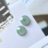 9.2 cts A-Grade Natural Light Greenish Blue Jadeite Cabochon Pair No.180241