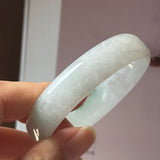 52.5mm A-Grade Natural Floral Jadeite Modern Round Bangle No.152190