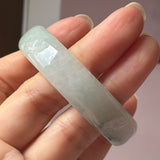 52.5mm A-Grade Natural Floral Jadeite Modern Round Bangle No.152190