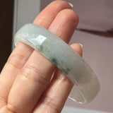 52.5mm A-Grade Natural Floral Jadeite Modern Round Bangle No.152190
