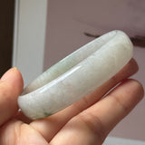 52.5mm A-Grade Natural Floral Jadeite Modern Round Bangle No.152190