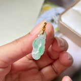 A-Grade Moss On Snow Jadeite Ruyi Pendant No.600132