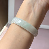 52.5mm A-Grade Natural Floral Jadeite Modern Round Bangle No.152190