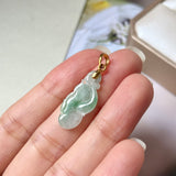 A-Grade Moss On Snow Jadeite Ruyi Pendant No.600132