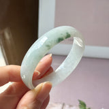 52.5mm A-Grade Natural Floral Jadeite Modern Round Bangle No.152190