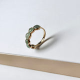 16.4mm A-Grade Natural Green Jadeite Colour Galore Ring No.162393