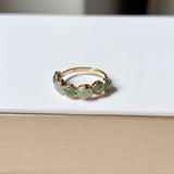 16.4mm A-Grade Natural Green Jadeite Colour Galore Ring No.162393