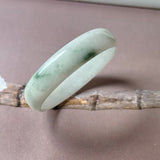 52.4mm A-Grade Natural Floral Jadeite Modern Round Bangle No.152191