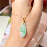 A-Grade Moss On Snow Jadeite Ruyi Pendant No.600132