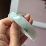 52.4mm A-Grade Natural Floral Jadeite Modern Round Bangle No.152191