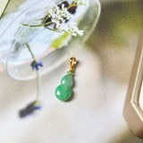SOLD OUT: A-Grade Moss On Snow Jadeite Calabash Pendant No.600139