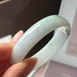 52.4mm A-Grade Natural Floral Jadeite Modern Round Bangle No.152191