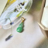 SOLD OUT: A-Grade Moss On Snow Jadeite Calabash Pendant No.600139