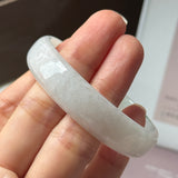 52.4mm A-Grade Natural Floral Jadeite Modern Round Bangle No.152191
