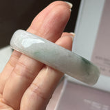 52.4mm A-Grade Natural Floral Jadeite Modern Round Bangle No.152191