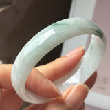 52.4mm A-Grade Natural Floral Jadeite Modern Round Bangle No.152191