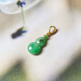 SOLD OUT: A-Grade Moss On Snow Jadeite Calabash Pendant No.600139