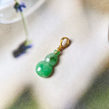 SOLD OUT: A-Grade Moss On Snow Jadeite Calabash Pendant No.600139