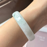 52.4mm A-Grade Natural Floral Jadeite Modern Round Bangle No.152191