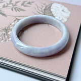 58mm A-Grade Natural Lavender Jadeite Modern Round Bangle No.152111