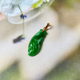 A-Grade Imperial Green Jadeite Orchid Pendant No.600136