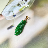 A-Grade Imperial Green Jadeite Orchid Pendant No.600136