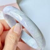 58mm A-Grade Natural Lavender Jadeite Modern Round Bangle No.152111