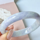 58mm A-Grade Natural Lavender Jadeite Modern Round Bangle No.152111