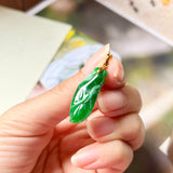 A-Grade Imperial Green Jadeite Orchid Pendant No.600136