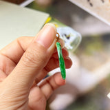 A-Grade Imperial Green Jadeite Orchid Pendant No.600136