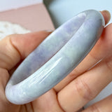 58mm A-Grade Natural Lavender Jadeite Modern Round Bangle No.152111