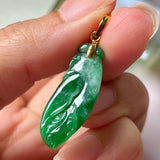 A-Grade Imperial Green Jadeite Orchid Pendant No.600136