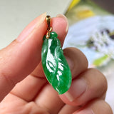 A-Grade Imperial Green Jadeite Orchid Pendant No.600136