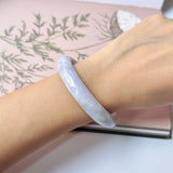 58mm A-Grade Natural Lavender Jadeite Modern Round Bangle No.152111