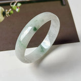 52.4mm A-Grade Natural Floral Jadeite Modern Round Bangle No.152192