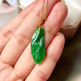 A-Grade Imperial Green Jadeite Orchid Pendant No.600136
