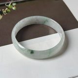 52.4mm A-Grade Natural Floral Jadeite Modern Round Bangle No.152192