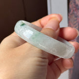 52.4mm A-Grade Natural Floral Jadeite Modern Round Bangle No.152192