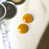 SOLD OUT: 3.65 cts A-Grade Natural Yellow Jadeite Cabochon Pair No.180719