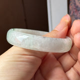52.4mm A-Grade Natural Floral Jadeite Modern Round Bangle No.152192