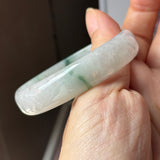 52.4mm A-Grade Natural Floral Jadeite Modern Round Bangle No.152192