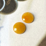 3.65 cts A-Grade Natural Yellow Jadeite Cabochon Pair No.180719