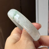 52.4mm A-Grade Natural Floral Jadeite Modern Round Bangle No.152192